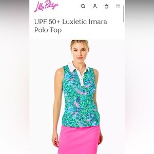 Lilly Pulitzer UPF 50+ Luxletic Imara Polo Top size medium - like new!